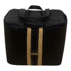 Two thermoses bag, black with two golden lines in the middle