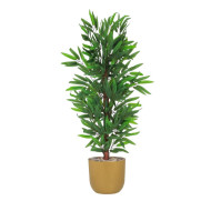 High-quality artificial bamboo leaf tree with a gold plastic pot