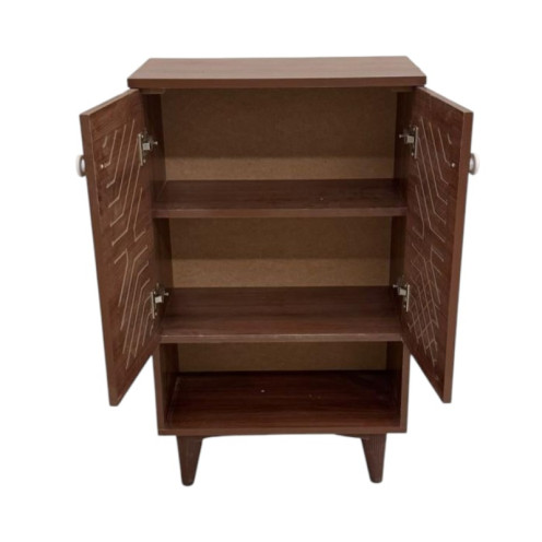 Coffee corner with two doors, a distinctive brown wooden design
