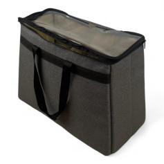 Thermos bag, 3 thermoses, with a transparent cover, in gray