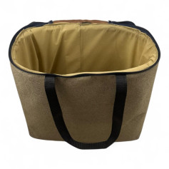 Thermos bag, 2 thermoses, transparent surface, golden brown color