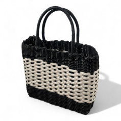 Small thermos basket in black and white