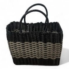 Large black and gray thermos basket