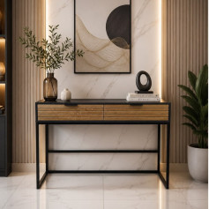 مدخل خشب مع ۲ درج  بتصميم عصري انيق بجودة عالية المقاس: 80 × 40 × 120 سم