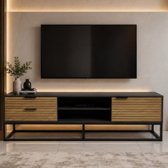 طاولة تلفزيون بجودة عالية وتصميم عصري انيق باللون البيج المقاس: 180 × 40 × 50 سم