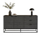 A stylish, high-quality, modern buffet cabinet in gray. Dimensions: Length: 160 cm, Width (Depth): 40 cm, Height: 90 cm.