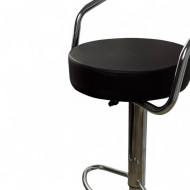 Adjustable counter chair with leg rest in dark brown