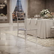 A high-quality, elegant, and modern transparent chair.