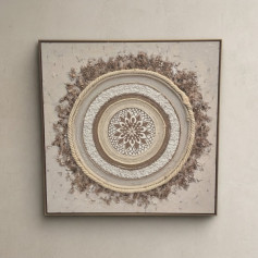 لوحة جدارية دائرية تتميز بتصميم دائري متدرج بوهيمي 100 × 100 سم