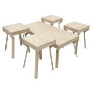  High-quality gray coffee table and four sidebe beige