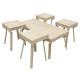  High-quality gray coffee table and four sidebe beige