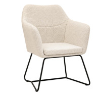 A high-quality, stylish, and modern single chair in beige.