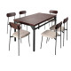 A stylish wooden dining table for 6 people, featuring a walnut brown design. 140cm