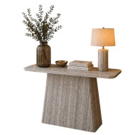 A stylish and high-quality entryway table in a luxurious color.