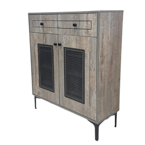 A modern, elegant, high-quality wooden floor storage cabinet.