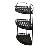 3-Tier Black Iron Shampoo Rack with White Dots