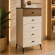 5-Drawer Wooden Chest of Drawers in a Distinctive Beige Color