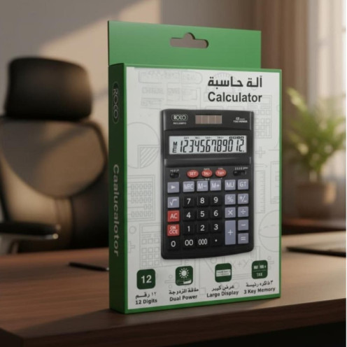 آلة حاسبة مكتبية من شركة روكو بسعة 12 رقماً جودة عالية 