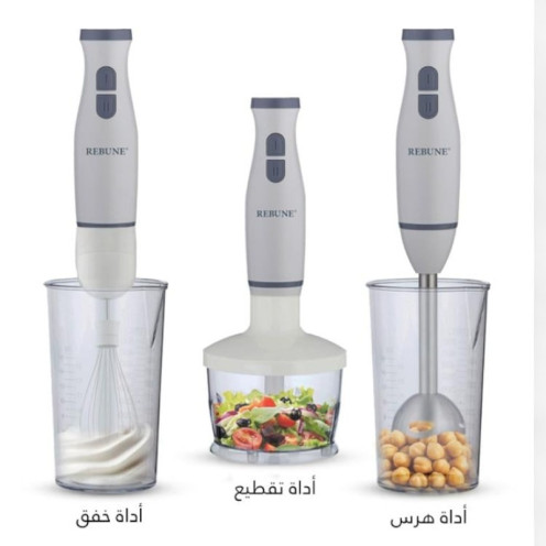 ريبون 3 في 1 خلاط كهربائي يدوي 2 لتر - 200 واط - سرعتين - أبيض - RE-2-129 ريبون 3 في 1 خلاط كهربائي يدوي 2 لتر - 200 واط - سرعتين - أبيض - RE-2-129