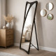 Modern stand mirrors with a curved wooden frame - available in several natural colors