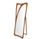 Modern stand mirrors with a curved wooden frame - available in several natural colors