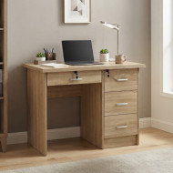 Modern design desk with a security key and storage, 80 cm size, available in several colors.