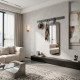 Decorative Wall Mirror with Modern Wooden Coat Rack – Available in Various Colors