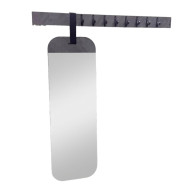 Decorative Wall Mirror with Modern Wooden Coat Rack – Available in Various Colors