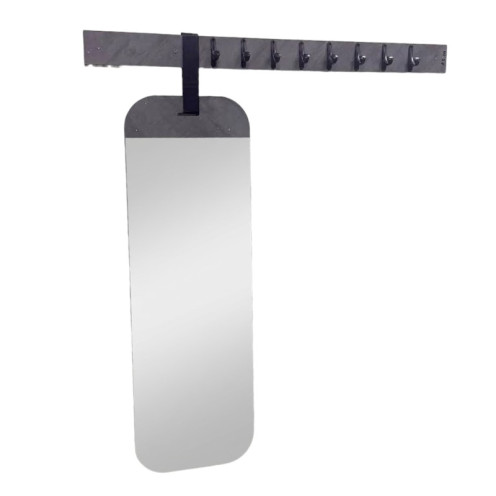 Decorative Wall Mirror with Modern Wooden Coat Rack – Available in Various Colors