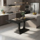 Modern Rectangular Dining Table with a Black Ceramic Top and Luxurious Marble Design, Featuring a Sturdy Metal Base
