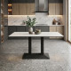 Modern Rectangular Dining Table with a White Ceramic Top and Elegant Marble Design
