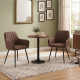 Modern Serving Set - Round Wooden Table with Two Elegant Chairs