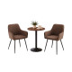 Modern Serving Set - Round Wooden Table with Two Elegant Chairs
