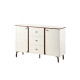 Modern Wooden Coffee Cabinet and Corner with a Contemporary Design, Side Doors, and Three Drawers