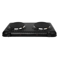 Double electric stove, 2000 watts, 5 heat levels, with safety system. Black