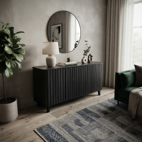 Modern Multi-Purpose Wardrobe with a Stylish and Unique Slatted Design in Multiple Colors - 160 cm