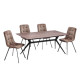 Modern Dining Table with 4 Chairs in Various Colors, Contemporary Design, and Sturdy Metal Legs, 130 cm