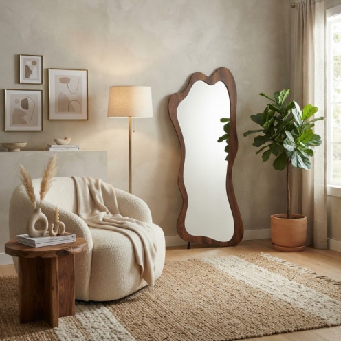 Modern Floor Mirror with a Wave Design in Various Colors, 165 x 60 cm