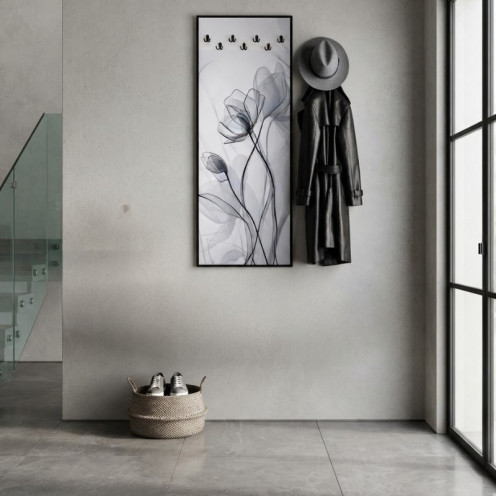 Decorative Wall Panel with Modern Clothes Hanger - 180*80 cm