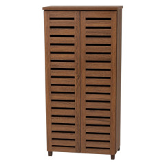 جزامة ، دولاب احذية ماليزي طويل عصري (2 باب) باللون البني الغامق 