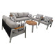 A modern outdoor seating set accommodating 7 people—an ideal choice for upscale patios and outdoor spaces, available in various colors.