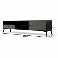 Black and gray plasma table, 180 cm