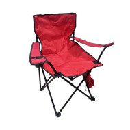 Folding Camping Chair with Cup Holder - Red/Black