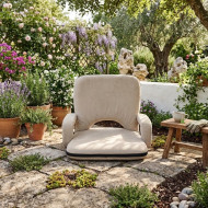 Foldable Velvet Floor Chair with Armrests – Available in Multiple Colors