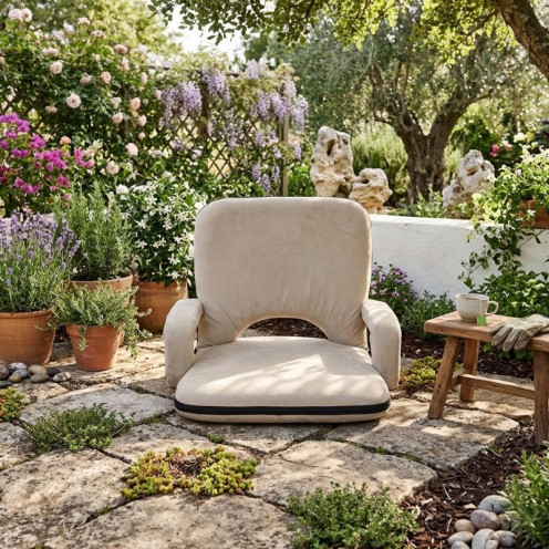 Foldable Velvet Floor Chair with Armrests – Available in Multiple Colors