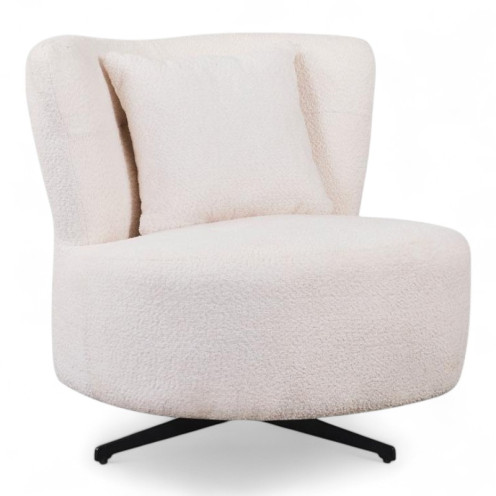 Elegant beige swivel bouclé chair Elegant beige swivel bouclé chair