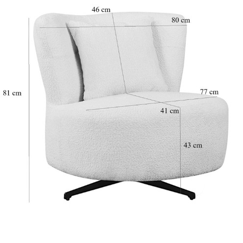Elegant beige swivel bouclé chair Elegant beige swivel bouclé chair
