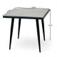 Cafe table with a modern, elegant design in gray and black.