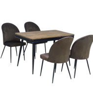 Brown wood top table set with 4 chairs