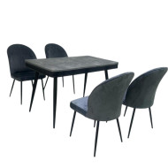 Grey wood top table set with 4 chairs